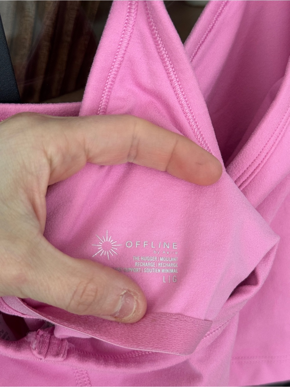 Aerie Recharge sports bra long line tank top The Hugger planet pink bubblegum - Picture 3 of 7